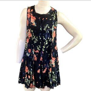 Urban Outfitters Ecote Sleeveless Mini Dress Tie Back Floral Raw Edge Hem S 123G